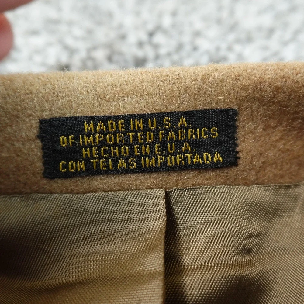 Stafford Blazer Mens 46 Brown Camel Hair Wool Button Sport Coat Suit Jacket USA
